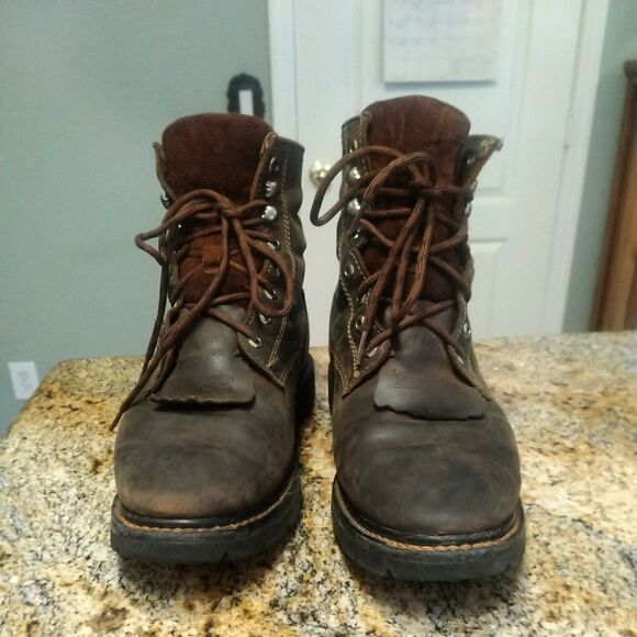 Cody James Mens Kiltie CWRR2 Brown Suede Lace Up Ankle Top Work Boots Size 11.5 - Picture 4 of 12